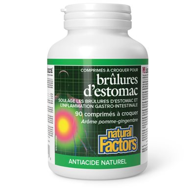Natural Factors Heartburn Chew 90 Chewable Tablets Apple-ginger Natural Factors Heartburn Chew 90 Chewable Tablets Apple-ginger