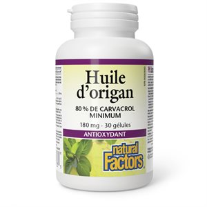 Natural Factors Huile D'Origan 180 Mg 30 Gélules