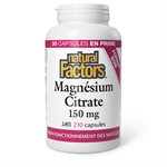 Natural Factors Magnesium Citrate  150 mg  210 Capsules
