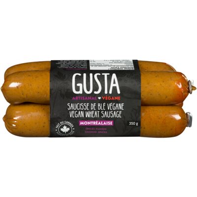 Gusta Saucisse de Blé Végane Montréalaise épices Fumées 350 g Gusta Saucisse de Blé Végane Montréalaise épices Fumées 350 g