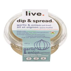 Live Organic Dairy & Oil Free Garlic & Onion Dip & Spread 198g
