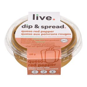 Live Organic Dairy & Oil Free Queso Red Pepper Dip & Spread 198g