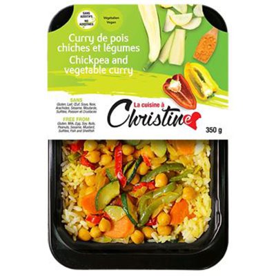 CUISINE CHRISTINE CURRY DE POIS CHICHES ET LÉGUMES 350GR CUISINE CHRISTINE CURRY DE POIS CHICHES ET LÉGUMES 350GR