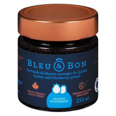 Bleu & Bon Wild Blueberry Jam - Chia- Maple Syrup 212ml