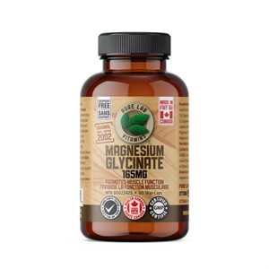 Pure Labs Vitamins Glycinate De Magnésium 165Mg - Sans Excipient 60 Vegi Cap