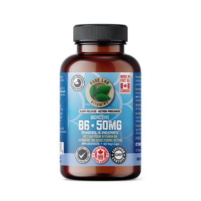 Pure Labs Vitamins Bioactive B6 (Pyridoxal-5-Phosphate 50Mg) - Slow Release 60 Vegi Cap