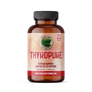 Pure Labs Vitamins Thyropure - Formule Végétalienne, Sans Herbe 120 Vegi Cap