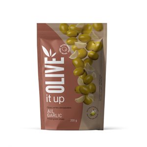 Olive it Up Pitted Green Olives Garlic 200g