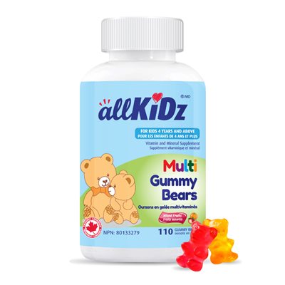 Allkidz Gummy Bears Multivitamines Saveur Fruits Mélangés 110Un Pour Enfants 4+