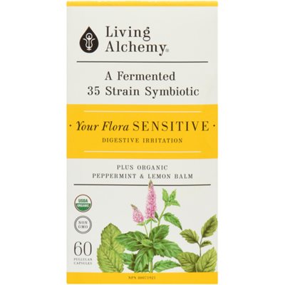 Living Alchemy Your Flora a Fermented 35 Strain Symbiotic Sensitive 60 Pullulan Capsules 60UN