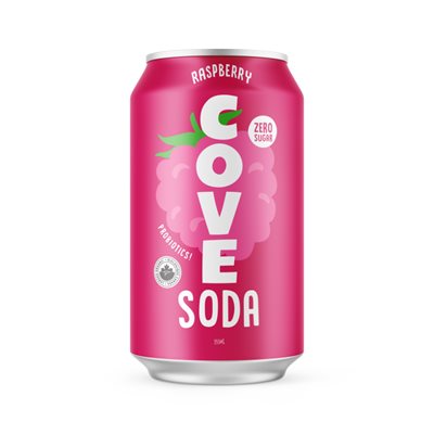 Cove Probiotic Soda- Raspberry 355Ml