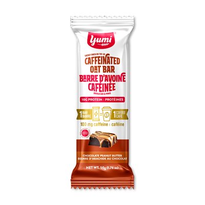 YUMI CAFFEINED OAT BARS - CHOCOLATE PEANUT BUTTER 50g