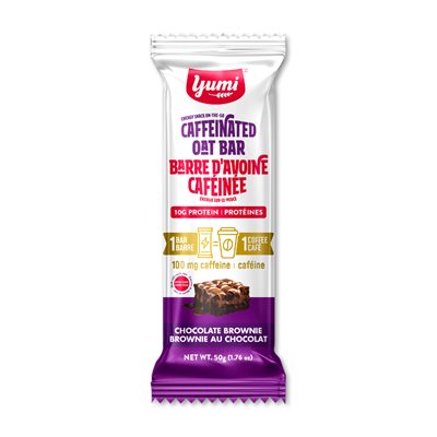YUMI BARRES D'AVOINE CAFÉINÉES- BROWNIE AU CHOCOLAT 50g YUMI BARRES D'AVOINE CAFÉINÉES- BROWNIE AU CHOCOLAT 50g