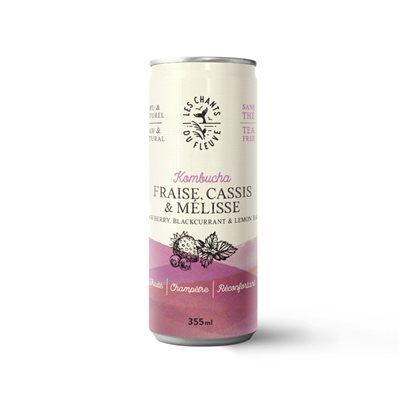 Les Chants du Fleuve Kombucha Fraise,Cassis & Mélisse 355ml Les Chants du Fleuve Kombucha Fraise,Cassis & Mélisse 355ml