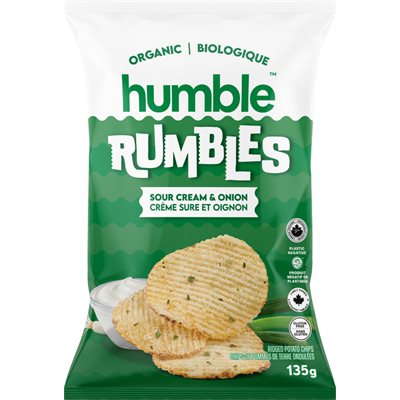 Humble Potato Rumbles - Croustilles Crème Sure Et Onion 135g Humble Potato Rumbles - Croustilles Crème Sure Et Onion 135g