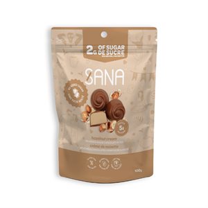 Sana Bouchées - Chocolat au Lait -Crème de Noisettes 100g