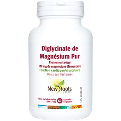 New Roots Diglycinate de Magnésium Pur 130 mg 60caps New Roots Diglycinate de Magnésium Pur 130 mg 60caps