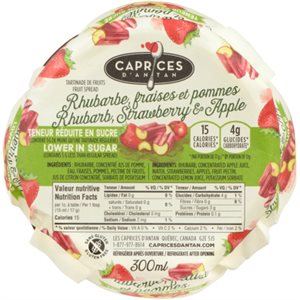 Caprices d'Antan Fruit Spread Rhubarb, Strawberry & Apple 300 ml 