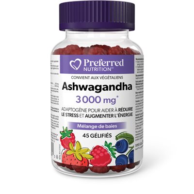 preferred nutrition Ashwagandha 3000mg 45 gélifiés (mélange de baies) preferred nutrition Ashwagandha 3000mg 45 gélifiés (mélange de baies)