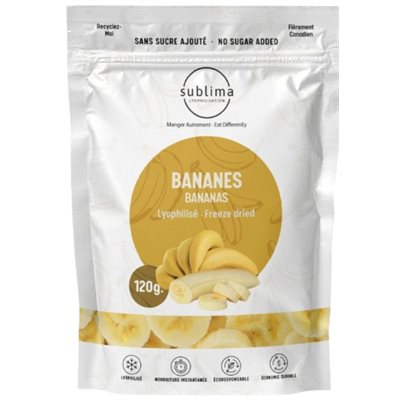 SUBLIMA BANANES LYOPHILISÉES 120g SUBLIMA BANANES LYOPHILISÉES 120g