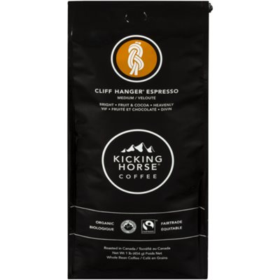 Kicking Horse Coffee Whole Bean Coffee Cliff Hanger Espresso Medium Organic 454 g 