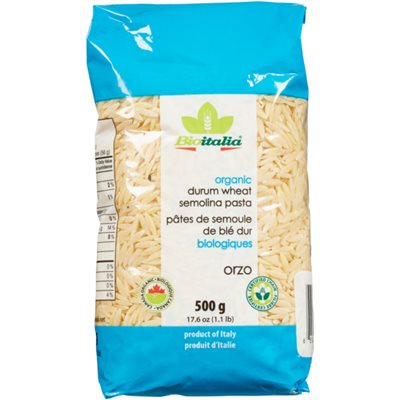 Bioitalia Organic Durum Wheat Semolina Pasta Orzo 500 g