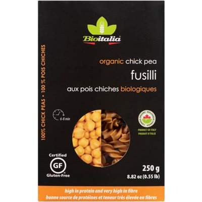 Bioitalia Fusilli aux Pois Chiches Biologiques 250 g Bioitalia Fusilli aux Pois Chiches Biologiques 250 g