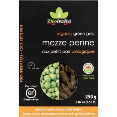 Bioitalia Mezze Penne Organic Green Pea 250 g 