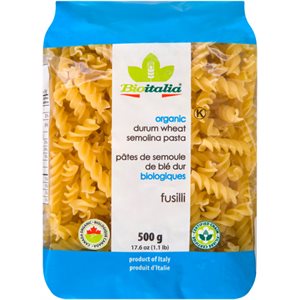 Bioitalia Organic Durum Wheat Semolina Pasta Fusilli 500 g 