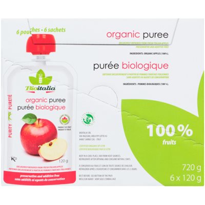 Bioitalia Purée Biologique Pomme 6 Sachets x 120 g (720 g) Bioitalia Purée Biologique Pomme 6 Sachets x 120 g (720 g)