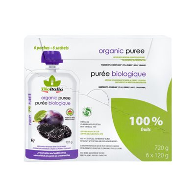 Bioitalia Purée Biologique Prunes et Pruneaux 6 Sachets x 120 g (720 g) Bioitalia Purée Biologique Prunes et Pruneaux 6 Sachets x 120 g (720 g)