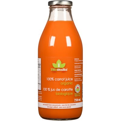 Bioitalia 100 % Jus de Carotte Biologique 750 ml Bioitalia 100 % Jus de Carotte Biologique 750 ml