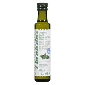 Bioitalia Basilic Olio Huile d'Olive Extra Vierge au Basilic Biologique 250 ml