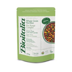 Bioitalia Whole Grain Red Rice, Green Peas, Corn And Carrots 250g 