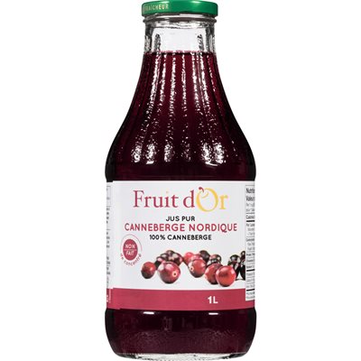 Fruit d'Or Jus Pur Canneberge Nordique 1 L Fruit d'Or Jus Pur Canneberge Nordique 1 L