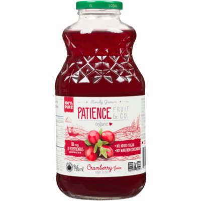 Patience Fruit & Co Jus de Canneberge Biologique 946 ml Patience Fruit & Co Jus de Canneberge Biologique 946 ml