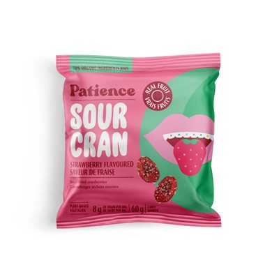 Patience Fruit & Co Sour Cran Bonbon à Saveur de Fraise Surette 60 g Patience Fruit & Co Sour Cran Bonbon à Saveur de Fraise Surette 60 g