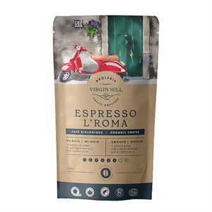 Virgin Hill Organic Espresso L'Roma, Whole Bean Coffee 340G