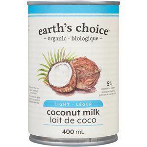 Earth's Choice Lait de Coco Léger Biologique 400 ml