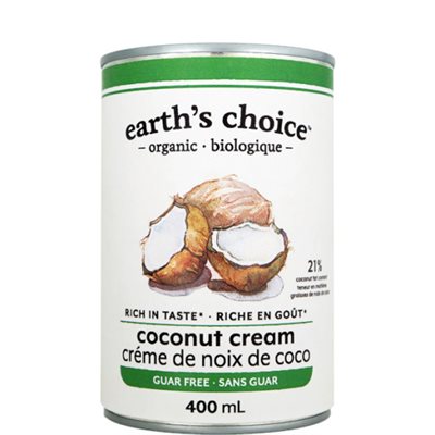 EARTH'S CHOICE CRàˆME DE COCO SANS GOMME DE GUAR BIO 400ML EARTH'S CHOICE CRàˆME DE COCO SANS GOMME DE GUAR BIO 400ML