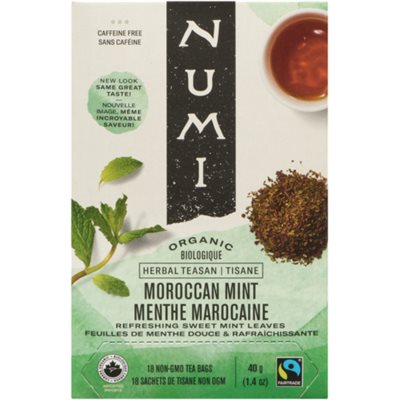 Numi Tisane Menthe Marocaine 18 Sachets de Tisane Non OGM 40 g Numi Tisane Menthe Marocaine 18 Sachets de Tisane Non OGM 40 g