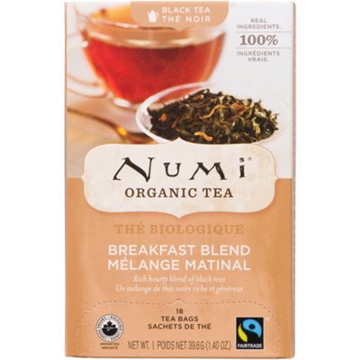 Numi Thé Noir Mélange Déjeuner Biologique 18 Sachets de Thé Non OGM 40 g Numi Thé Noir Mélange Déjeuner Biologique 18 Sachets de Thé Non OGM 40 g