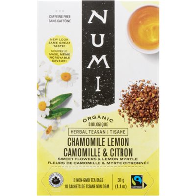 Numi Tisane Camomille & Citron Biologique 18 Sachets de Tisane Non OGM 31 g Numi Tisane Camomille & Citron Biologique 18 Sachets de Tisane Non OGM 31 g