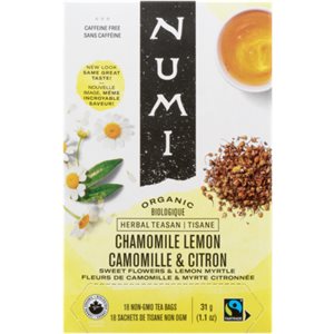 Numi Tisane Camomille & Citron Biologique 18 Sachets de Tisane Non OGM 31 g