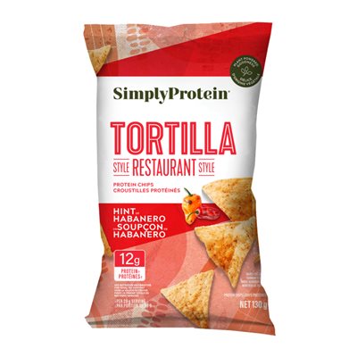 SIMPLYPROTEIN CROUSTILLES TORTILLAS PROTEINEES SOUPÇON HABANER0 130g SIMPLYPROTEIN CROUSTILLES TORTILLAS PROTEINEES SOUPÇON HABANER0 130g