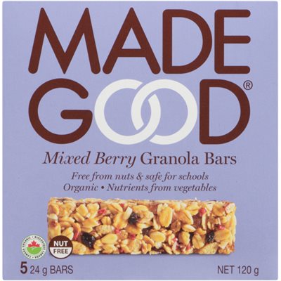 Made Good Barres Granola Baies Mélangées 5 Barres x 24 g (120 g) bio Made Good Barres Granola Baies Mélangées 5 Barres x 24 g (120 g) bio