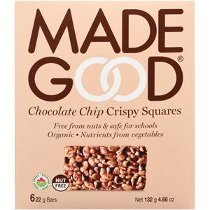 Made Good Carrés Croustillants aux Pépites de Chocolat 6 Barres x 22 g (132 g) bio