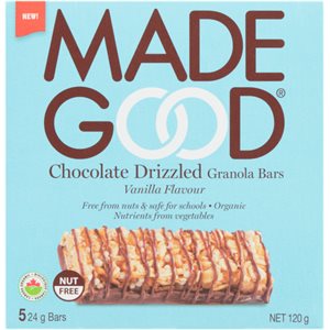Made Good Barres Granola avec Filet de Chocolat Saveur Vanille 5 Barres x 24 g (120 g) bio
