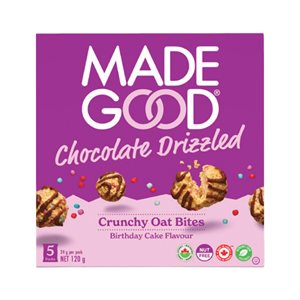 Made Good Organic Birthday Cake Flavour Chocolate Drizzled Crunchy Oat Bites 120G