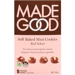 Made Good Mini-Biscuits Moelleux Velours Rouge 5 Emballages d'Une Portion x 24 g (120 g) bio